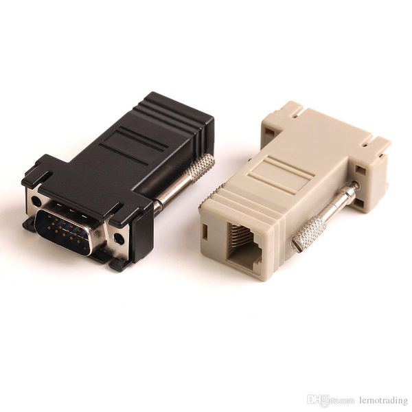 ZJT40 15pin VGA para RJ45 Conector Novo VGA Extender Male para LAN CAT5 CAT5E RJ45 Adaptador feminino Ethernet