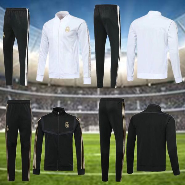 

19 20 real madrid soccer jacket tracksuit modric track suits jacket 2019 2020 real madrid chandal training suits sports wear, Black