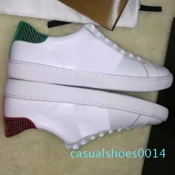 

new arrival fashion men women casual shoes luxury designer sneakers genuine leather bee/tiger embroidered party shoes c14, Black