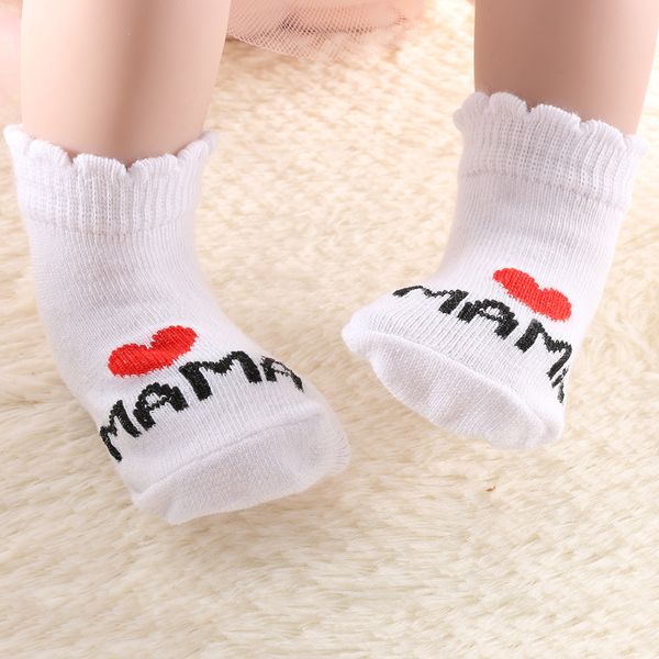 

2019 new lovely soft baby socks newborn toddler infant kids girls boys stripe cotton love mama/papa socks 0~6 months fashion, Pink;yellow