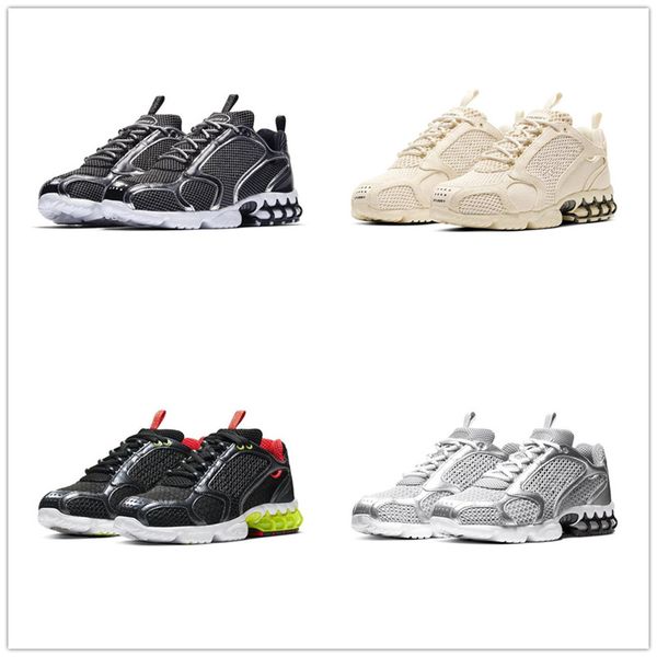 

2020 authentic stussy zoom spiridon caged pure platinum fossil women men puff bars running shoes sports sneakers cq5486-200 cu1854-001