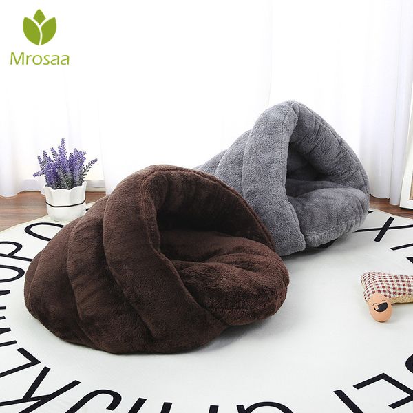 

winter warm cat sleeping bags pet beds half cover padded nest kitty house cats bed cushion nest kennel pets supplies