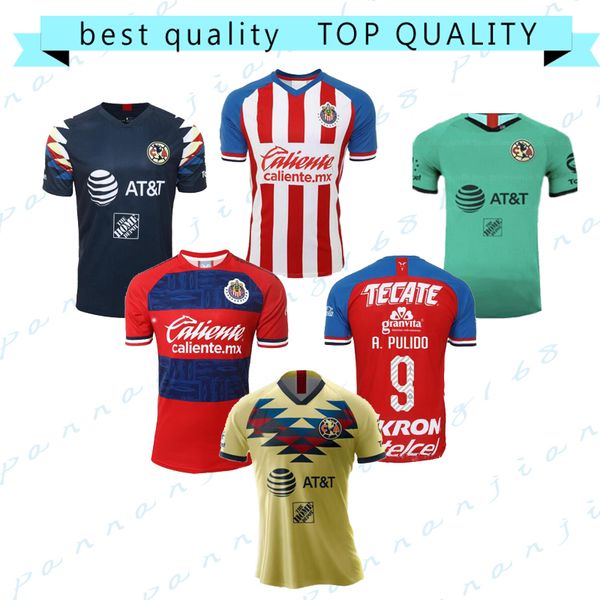 

liga mx 2019 20 club america soccer jerseys 2020 club de cuervos home away third unam guadalajara chivas kit jersey 19 20 football shirts, Black;yellow