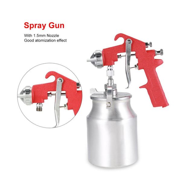

pq-2 air painter spray gun pneumatic 2mm nozzle 1000ml airbrush sprayer painting atomizer tool with hopper for painting cars
