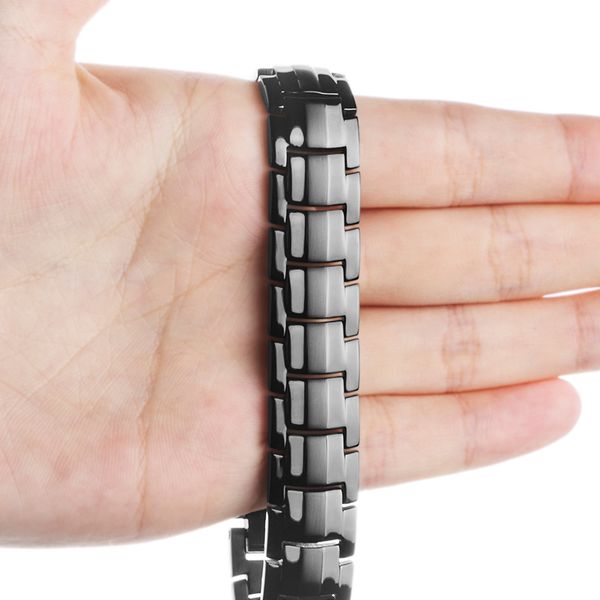 

ime fashion jewelry healing fir bio magnetic titanium steel energy bracelet for men blood pressure accessory silver bangle, Golden;silver