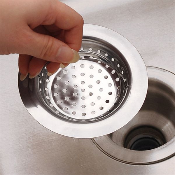 Filtro per lavello da cucina con manico Filtro di scarico per cestello in rete con tappo per lo smaltimento dei rifiuti del lavello in acciaio inossidabile di alta qualità