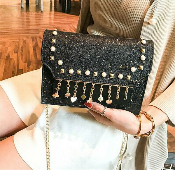 

2020 rainbown rhinestone purses bags for women small shoulder bag ladies fashion sequin crossbody bag