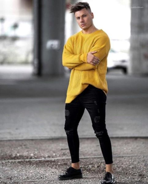 

pencil pants long trousers clothing black holes hiphop jeans mens pantalones, Blue