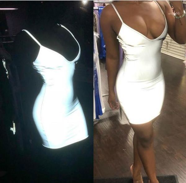 

v-neck dresses fashion evening club dresses women designer 3m reflective bodycon dresses sknny deep, Black;gray