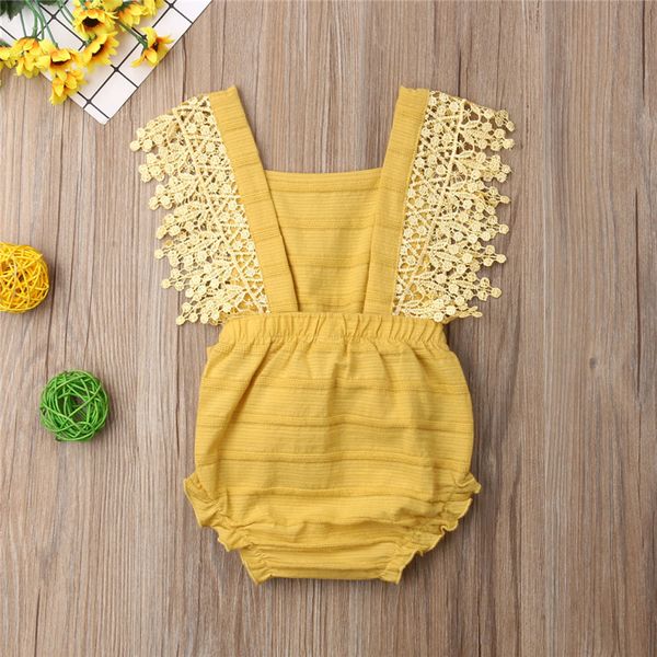 

2019 bowknot jumpsuit clothes clothing costume backless solid cute 4 colors toddler newborn baby girl lace sleeveless bodysuit, Blue