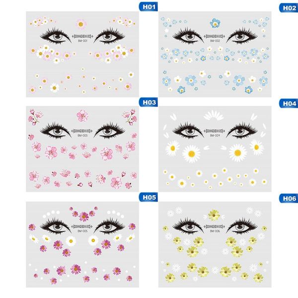 

rocooart little daisy temporary tattoo stickers flower face tattoo for makeup party waterproof fake tatto women girl hands taty