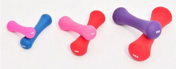 

1кг * 2pcs bone стиль гантели пластиковые dip в гантелей специально для женщин аэробики похудеть