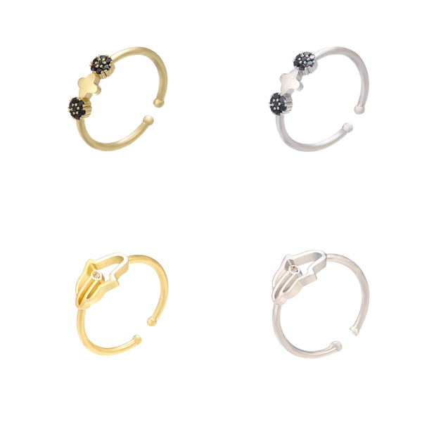 

hecheng cz palm star ring round gold silver color for women fashion jewelry engagement ring gift vj17, Slivery;golden