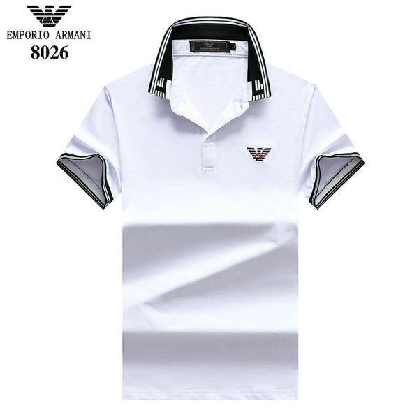 

amn italian brand polo shirt mens designer t-shirt luxury casual business polo cotton sports t-shirt wild fashion slim t-shirt, White;black
