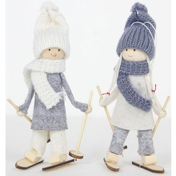 

рождественский ангел горнолыжная куклы кулон украшения рождественской елки для дома xmas симпатичные куклы украшения партии дети подарков