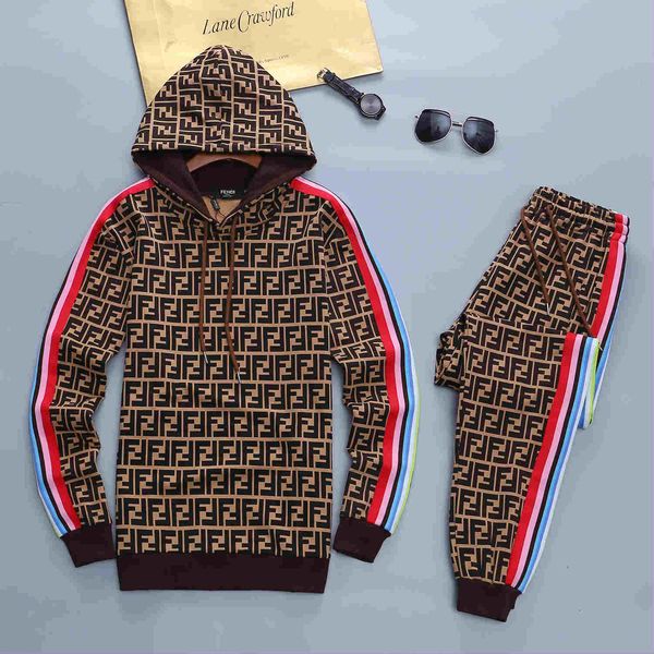 

2019 new brand de igner track uit men luxury winter port wear hoodie coat loo e men track uit zipper et plu ize coat pant, Gray