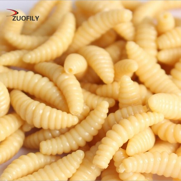 

promotion 2cm 0.3g maggot grub soft fishing lure hooks smell worms glow shrimps fish lures