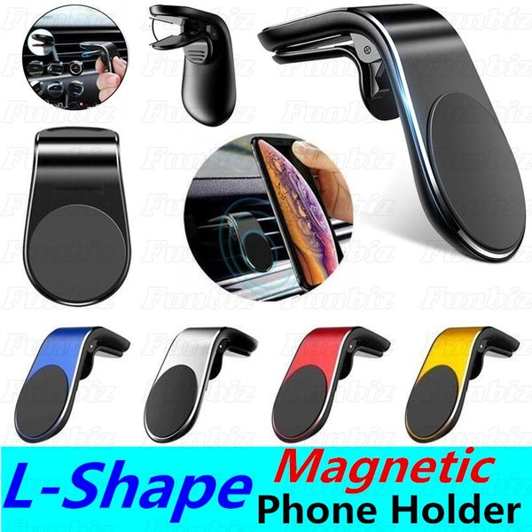 500PCS Universal Magnetic Car Phone Holder L Forma Air Vent Mount Stand na carro móvel Titulares de telefone para iPhone 11 Pro Max