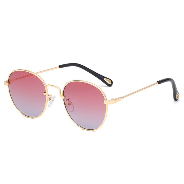 

brand designer women' sunglasses men and women fashion round gold frame glasses uv lens hd sunglasses equipped case, White;black