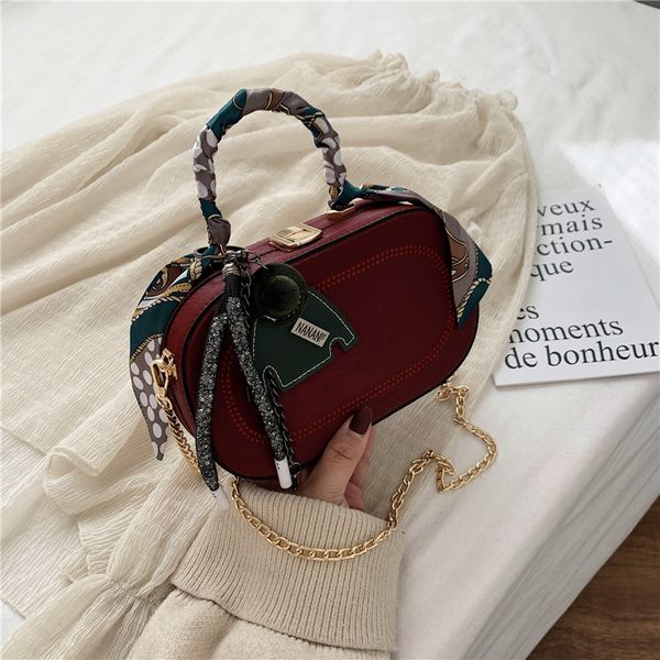 

искусственная кожа овальная коробка дизайн шарф женщины партии клатч мода кошельки и сумки дамы сумка через плечо болса