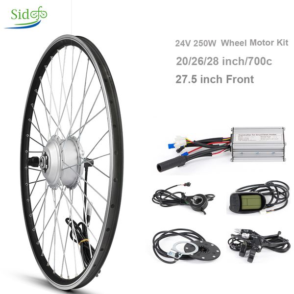 

24v 250w bike conversion front wheel kit brushless hub motor mountain electric bicycle 27.5 inch ebike mtb bike road bicycle