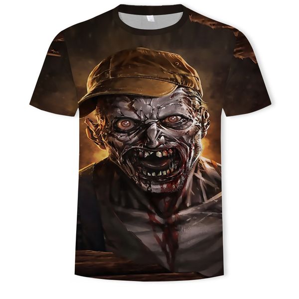 

mens designer summer fashion jiang shi 3d digital printing short-sleeved t-shirt, White;black