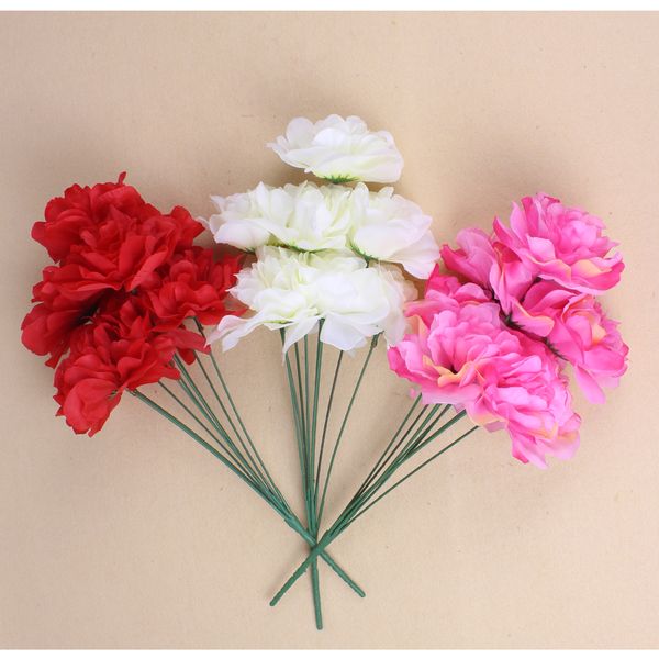 

1 pcs simulation 9 head dahlia silk flowers wedding arrangement way arch corners pavilion decorative flowers
