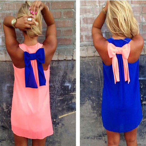 

womens fashion sleeveless summer casual shirt backless bow blouse plus size, White