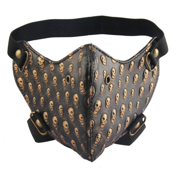 

new arrive fashion cool party punk mask rivet pu leather mask men women hip hop masks bar stage performance masks