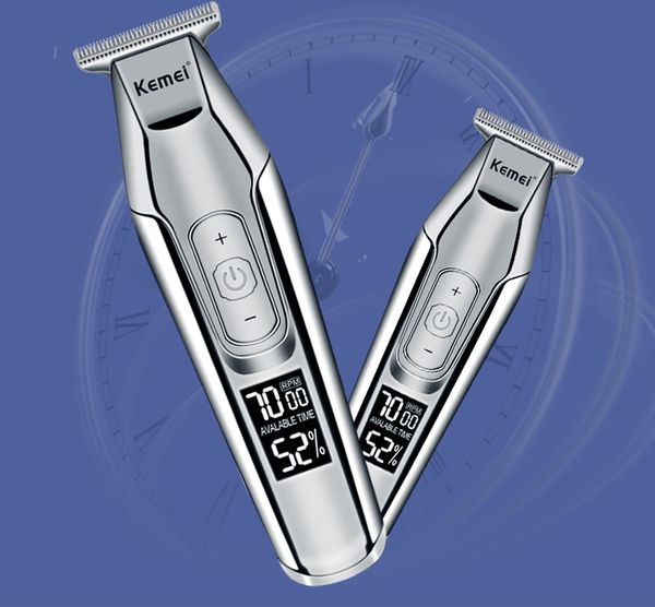 

kemei машинки для стрижки волос мужская борода lcd цифровой дисплей электробритвы мужские бритвы аккумуляторный стрижка машина 0mm напролом