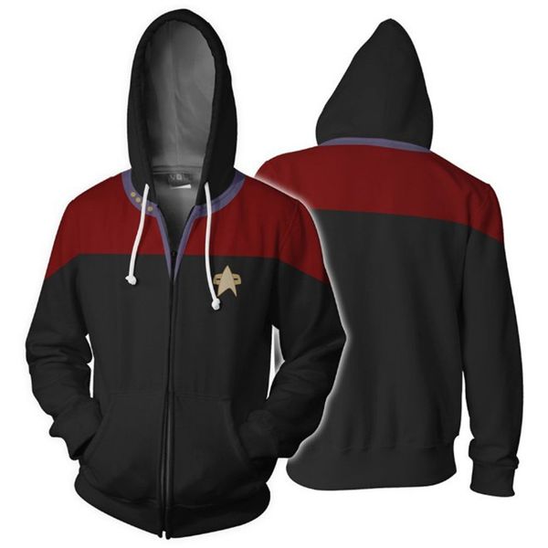 

star voyager command косплей star костюм толстовка толстовка толстовка 3d печати zipper куртка толстовки пальто tracksuit, Black;brown