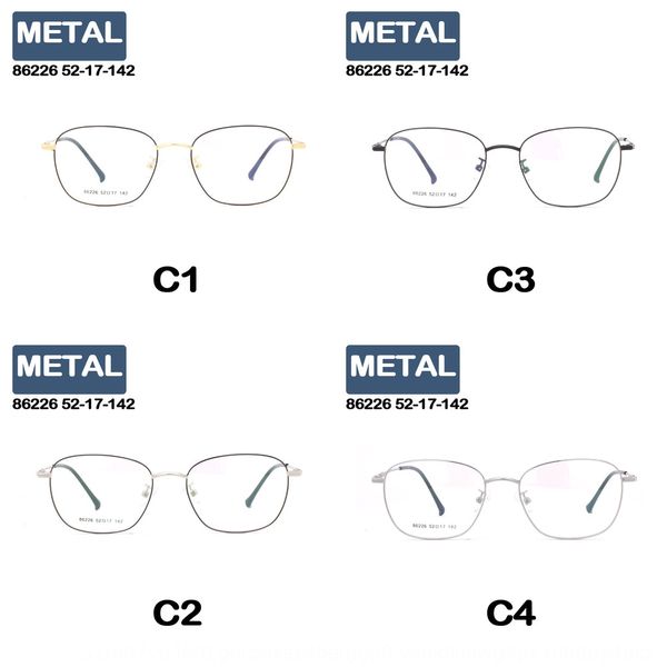 

trendy metal square myopia 86226 optical glasses frame can be matched with myopia glasses frame, Silver