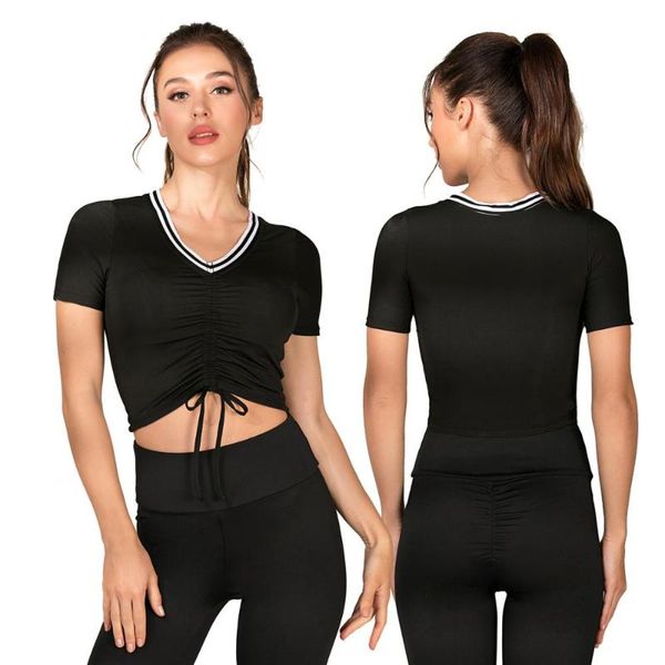 

women yoga short sleeve fashion seamless yoga shirts high elastic breathable female sportswear fitness gym workout top, White;red