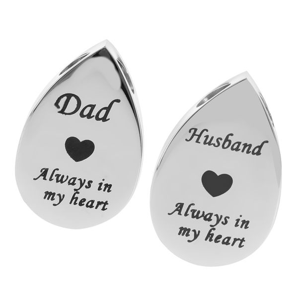 

2pcs waterdrop cremation jewellery pendant charms urn memorial keepsake pendant for pet human ashes holder - fathers day gift, Silver