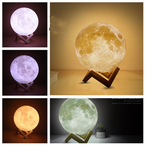 

new touch sensing 3d moon lamp creative little desk lamp usb charging luminous lamp party decoration arts and crafts t2i5165