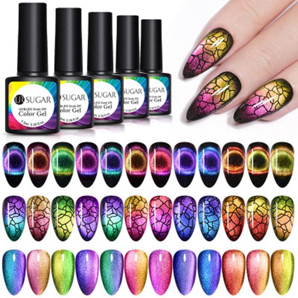 

9d cat eye uv gel nail polish soak off shiny magnetic gel varnish manicure supplies 12 colors ---ms, Red;pink