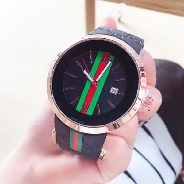 

wholesales new model fashion luxury man/women watch relojes de marca mujer lady dress watch rubber band quartz clock japan movement, Slivery;brown