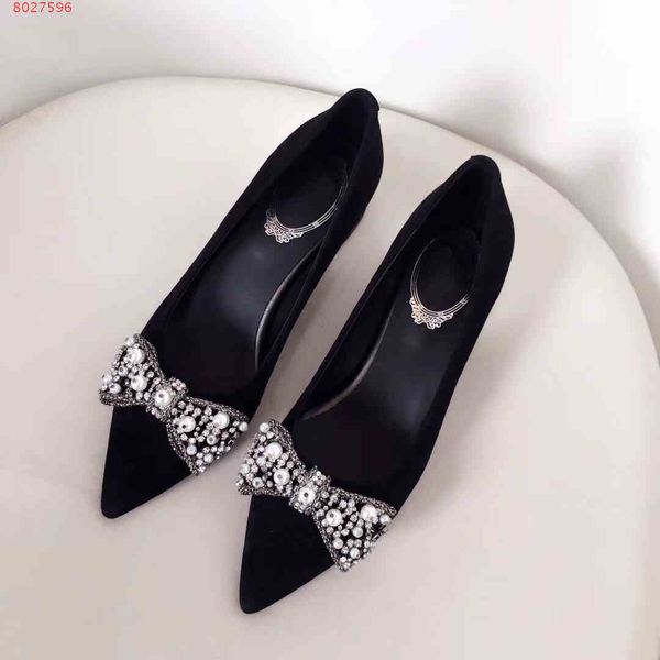 Vendita calda-2019 nuove scarpe eleganti con tacco alto firmate di marca famosa per le donne Le scarpe nere con tacco alto di alta qualità vendita calda