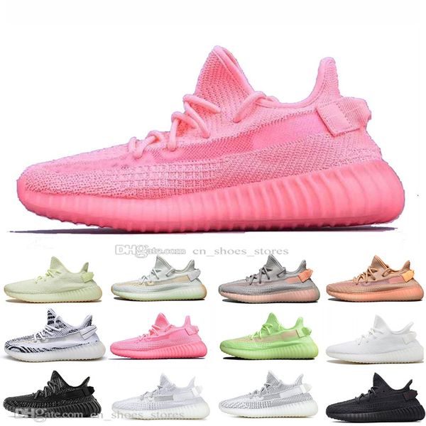 

Hot Kanye West Clay V2 Static Reflective Rainbow discoloration Mens Running Shoes Hyperspace True Form Zebra Women Sports Designer Sneakers