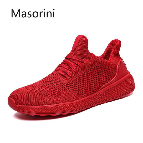

lightweigh men shoes sneakers summer comfortable flat red men shoes breathable mesh mens walking sneakers male footwear, Black