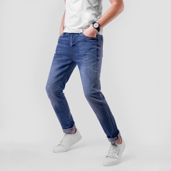 

2019 new arrival jeans for men slim fit pants classic jeans male denim designer trousers casual straight spot pattan pants, Blue