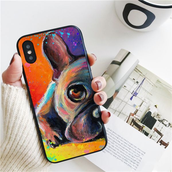 

coque luxury french bulldog cover for iphone 11 pro xs max xr case for iphone 8 7 6s plus 5s se case soft silicone cover
