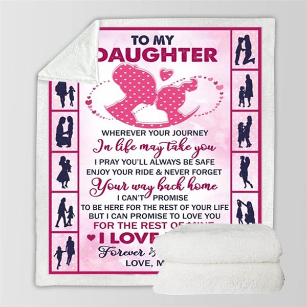 

to my daughter throw одеяло фланель руно одеяло для sofa super soft бархатный постельные принадлежности nap пледы легкие 47x59 дюймов