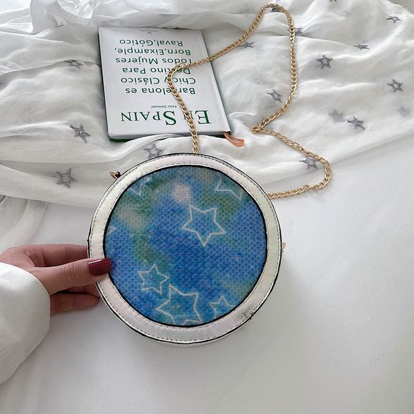 

textured chain shoulder bag ladies bag fashion wild sequin diagonal small round women design female clutch