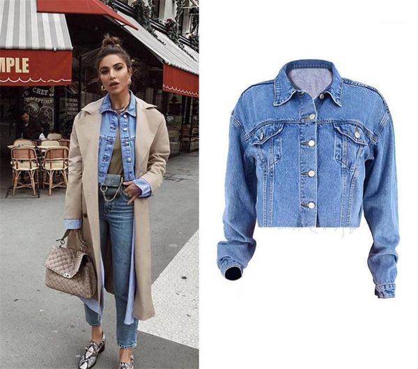 

designer denim jackets fashion loose irregular tassels short crop jean jackets casual females clothing solid color womens, Black;brown