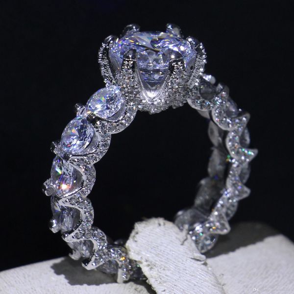 

victoria wieck infinity choucong brand new vintage fashion jewelry 925 sterling silver round cut white z cz diamond gemstones women ring, Slivery;golden
