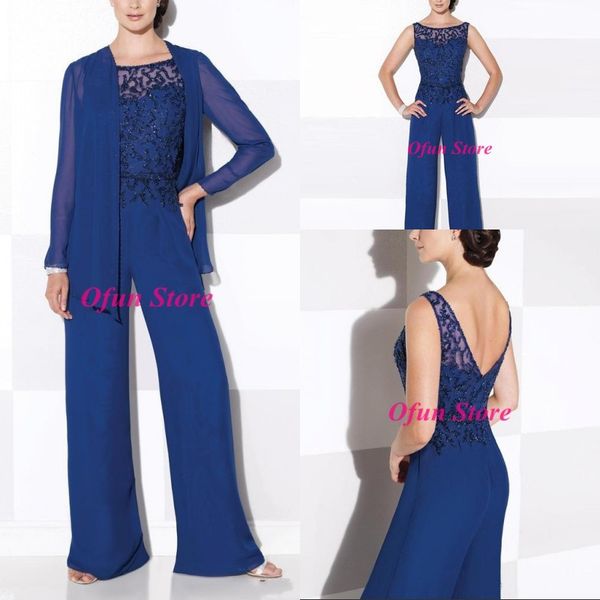 

elegant chiffon mother of the bride suits long sleeve lace summer formal dresses bridal mother party suit with jacket, Black;red