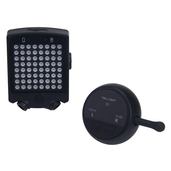 

new arrival 64 led wireless remote laser bicycle rear tail lights usb rechargeable bike turn signals safety warning light lamp