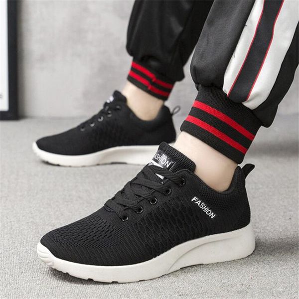 

new mesh men casual shoes lac-up men shoes lightweight comfortable breathable walking sneakers tenis feminino zapatos, Black