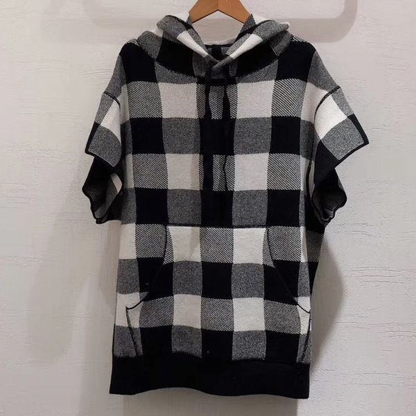 

women plaid sweatshirt autumn casual hooded lady short sleeve sweatshirt 2019 women, Black